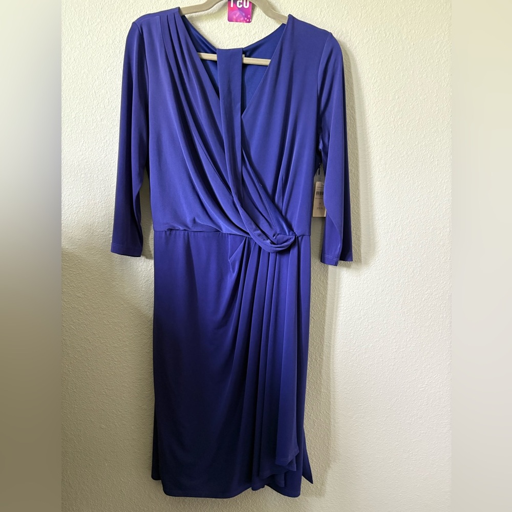 Coldwater Creek Blue Faux Wrap Dress-New